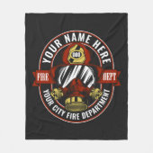 NAME Firefighter-Helm-Maske anpassen Feuer retten Fleecedecke (Vorderseite)