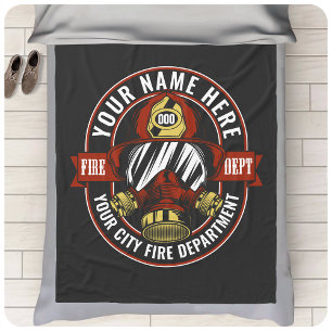 NAME Firefighter-Helm-Maske anpassen Feuer retten Fleecedecke