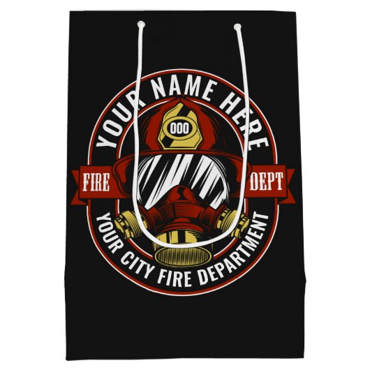 NAME Firefighter-Helm-Maske anpassen Feuer retten Mittlere Geschenktüte (Rückseite)