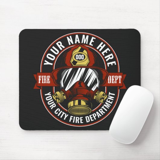 NAME Firefighter-Helm-Maske anpassen Feuer retten Mousepad (Mit Mouse)