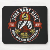 NAME Firefighter-Helm-Maske anpassen Feuer retten Mousepad (Vorne)