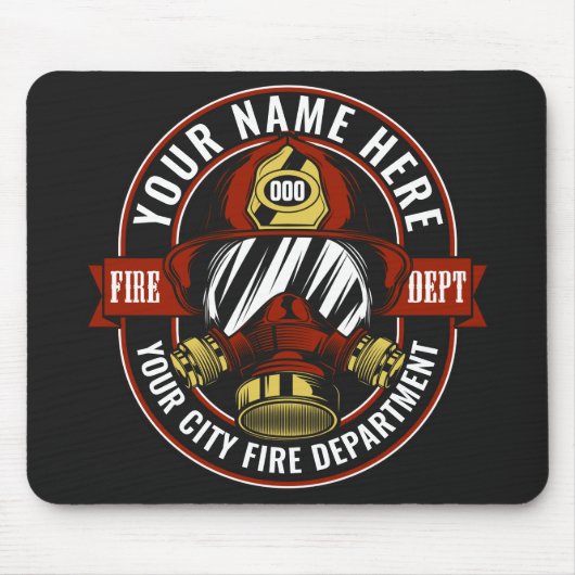 NAME Firefighter-Helm-Maske anpassen Feuer retten Mousepad (Vorne)