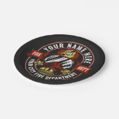 NAME Firefighter-Helm-Maske anpassen Feuer retten Pappteller (Schrägansicht)