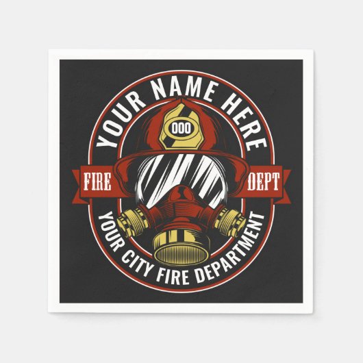 NAME Firefighter-Helm-Maske anpassen Feuer retten Serviette (Vorderseite)