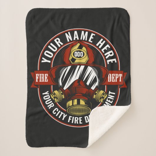 NAME Firefighter-Helm-Maske anpassen Feuer retten Sherpadecke (Vorderseite)