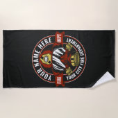 NAME Firefighter-Helm-Maske anpassen Feuer retten Strandtuch (Vorderseite)