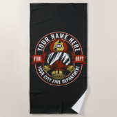 NAME Firefighter-Helm-Maske anpassen Feuer retten Strandtuch (Vorderseite)