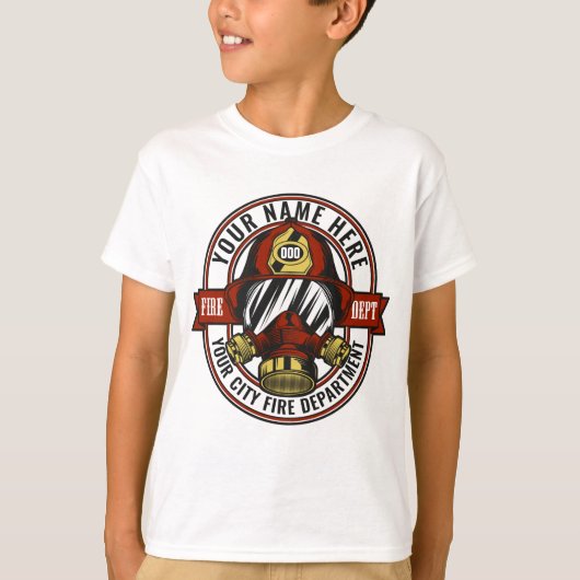 NAME Firefighter-Helm-Maske anpassen Feuer retten T-Shirt (Vorderseite)