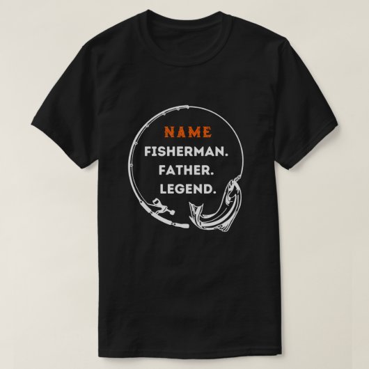 Name Fisherman Father Legend Fishing Rod Vater Ges T-Shirt (Design vorne)