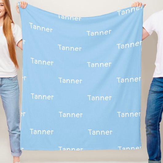 Name Fleece Blanket Blue Custom Baby Boy Geschenke