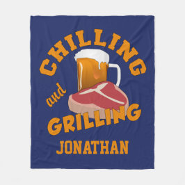 Name-Fleecedecke kühlen u. grillend Fleecedecke