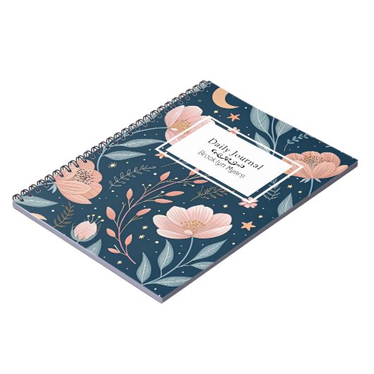 Name Floral BOHO Journal Notizblock (Linke Seite)