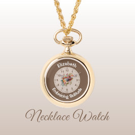 Name floral introvertierte Einsamkeit braun hinzuf Armbanduhr