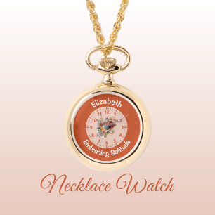Name floral Introvertierte Einsamkeit Orange hinzu Armbanduhr