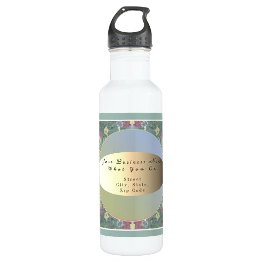 Name Floral Water Flasche Edelstahlflasche (Vorderseite)