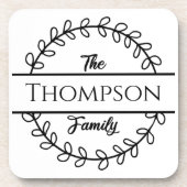 Name Floral Wreath Getränkeuntersetzer (Vorderseite)