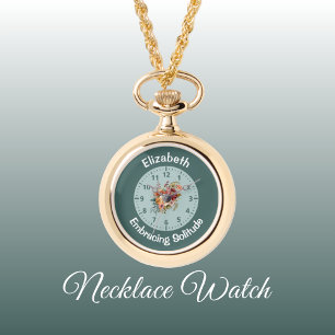 Name florale Introvertierte Einsamkeit Grün hinzuf Armbanduhr