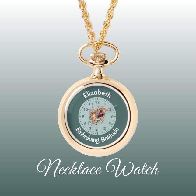 Name florale Introvertierte Einsamkeit Grün hinzuf Armbanduhr (Von Creator hochgeladen)