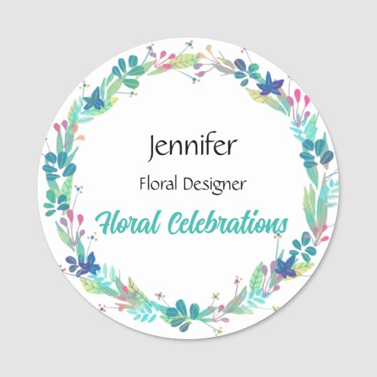 Name Florist Custom Text Round Abzeichen Namensschild (Vorderseite)