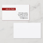 Name Focus Red auf Schlicht Weiß Visitenkarte (Vorne/Hinten)