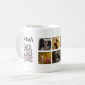 Name Foto Collage Beste Mama je Niedlich Keepake Kaffeetasse (Vorderseite Links)