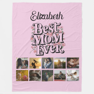 Name Foto-Collage Beste Mutter Aller Zeiten Retro- Fleecedecke