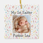 Name Foto | Foto bewahre mein 1. Osterfest Keramikornament (Vorderseite)