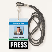 Name Foto Journalist Reporter Presseausweis Ausweis (Vorderseite mit Schlüsselband)