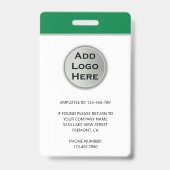 Name Foto Logo QR Code Personalausweis-Karte für F Ausweis (Rückseite)
