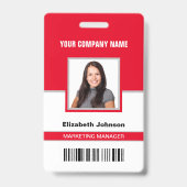 Name Foto Logo Strichcode Firmenmitarbeiter-ID-Kar Ausweis (Vorderseite)