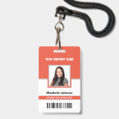 Name Foto Logo Strichcode Firmenmitarbeiter-ID-Kar Ausweis (Vorderseite mit Lanyard)