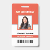 Name Foto Logo Strichcode Firmenmitarbeiter-ID-Kar Ausweis (Vorderseite)