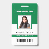 Name Foto Logo Strichcode Firmenmitarbeiter-ID-Kar Ausweis (Front)