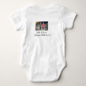 Name Foto Text Halloween Junge Baby Strampler (Rückseite)