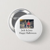 Name Foto Text Halloween Junge Button (Vorne & Hinten)