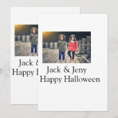Name Foto Text Halloween Junge Feiertagskarte (Vorne/Hinten)