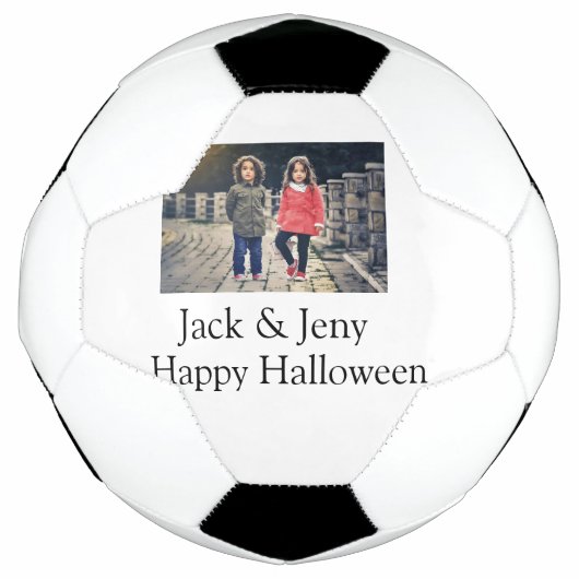 Name Foto Text Halloween Junge Fußball (Vorderseite)