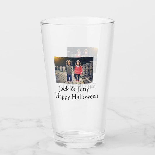 Name Foto Text Halloween Junge Glas (Vorderseite)