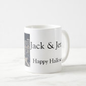 Name Foto Text Halloween Junge Kaffeetasse (VorderseiteRechts)