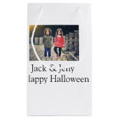 Name Foto Text Halloween Junge Kleine Geschenktüte (Rückseite)