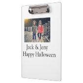 Name Foto Text Halloween Junge Klemmbrett (Links)