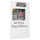 Name Foto Text Halloween Junge Klemmbrett (Rechts)