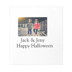 Name Foto Text Halloween Junge Notizblock
