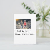 Name Foto Text Halloween Junge Postkarte (Stehend Vorderseite)