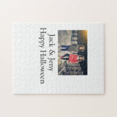 Name Foto Text Halloween Junge Puzzle (Horizontal)