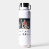 Name Foto Text Halloween Junge Trinkflasche (Rückseite)