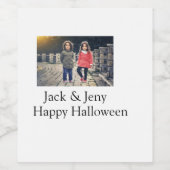 Name Foto Text Halloween Junge Weinetikett (Einzelnes Label)