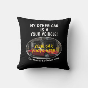 Name, Foto, Text, mein anderes Auto ist ein Auto Kissen