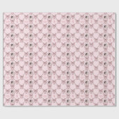 Name Foto Text Sentiment Pink Coquette Bow Geschenkpapier (Flach)