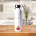 Name Foto White Typ Trinkflasche<br><div class="desc">Ein klassischer weißer Hintergrund. Personalisieren und fügen Sie Ihren Namen und ein Profil-Foto.</div>